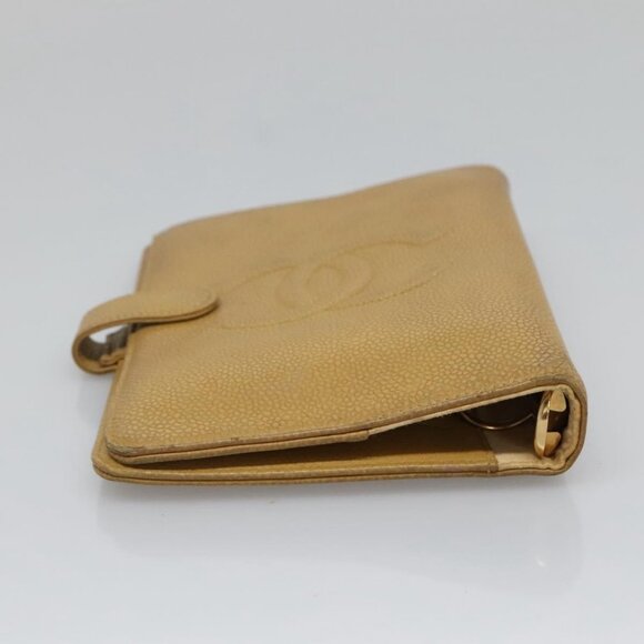 CHANEL COCO Mark Day Planner Cover Grained Calf Skin Beige Gold CC Auth BA4033 - Picture 6 of 16